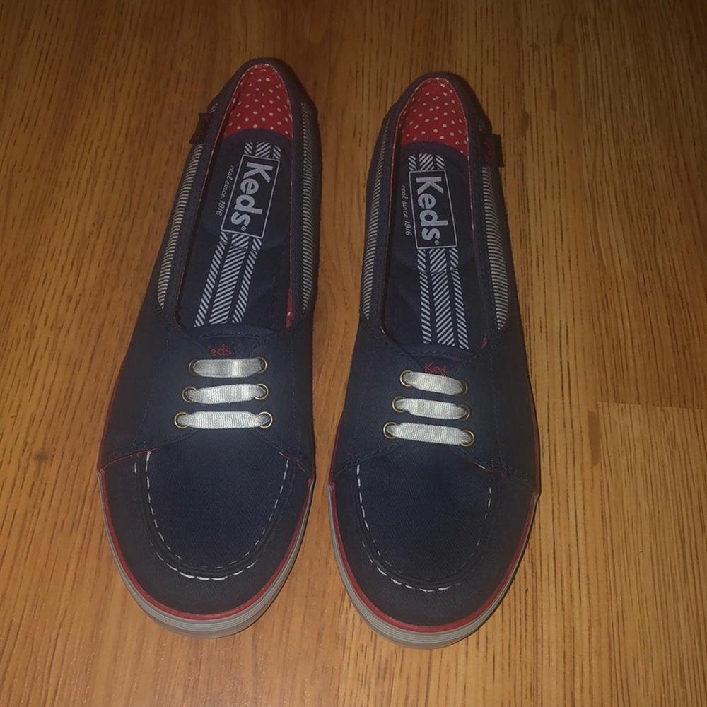 Navy Slip On Slide Keds NWOT Size 6